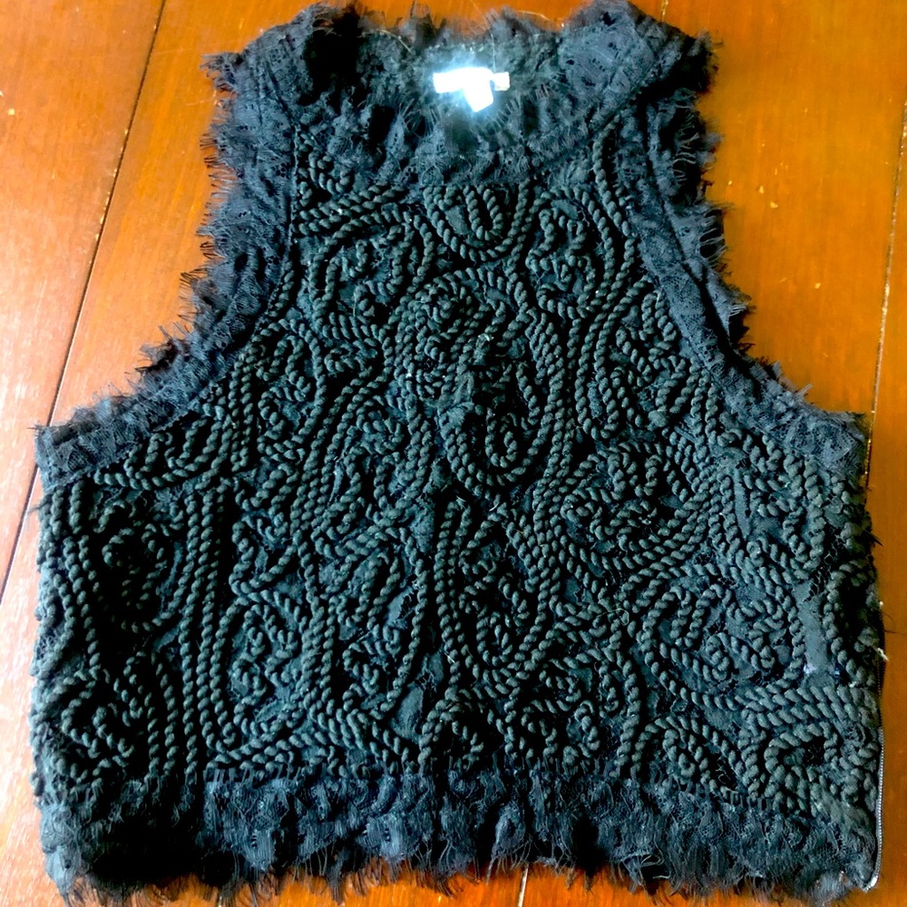 Fancy black fitted crop top